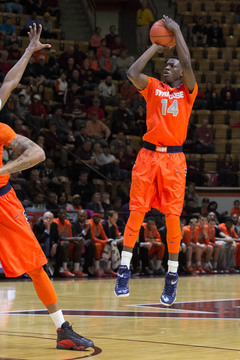 Kaleb Joseph elevates for a jumper in the first half. The freshman point guard had only two points in eight first-half minutes.