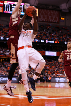 Kaleb Joseph tries to maneuver his way in the paint. He scored 13 points on 2-of-7 shooting. 