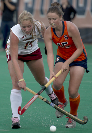 Gillian Pinder started in place of Leonie Geyer for Syracuse and racked up a career-high six points on two goals and two assists, both to fellow freshman Emma Russell.