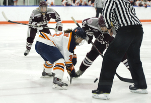 Julie Knerr chose to stick solely with ice hockey when she came to Syracuse instead of playing softball, too. Nearing the end of her SU career, she doesn't regret the decision at all.