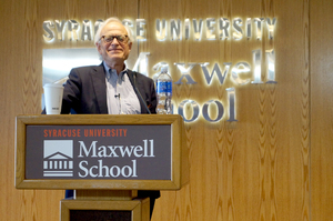 Martin Indyk, executive vice president of the Brookings Institution in Washington, D.C., spoke in Eggers Hall on Wednesday about the Israeli-Palestinian conflict.