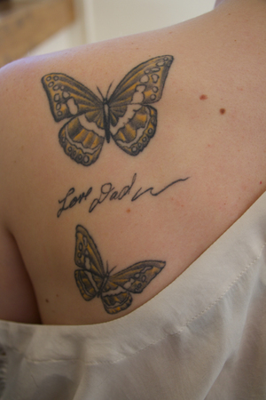 O'Neil associates monarch butterflies with her father's death.