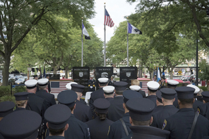 The annual ceremony takes place at Forman Police Park in downtown Syracuse, and local first responders participate to remember those who tragically lost their lives.