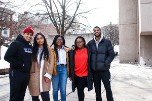 Julio Burgos (from left to right), Noor Dar, Dassy Kemedjio, Haniyah Philogene and Jalen Nash are members of Renegade Magazine.