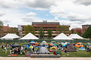 SU confirmed that Eural Warren, who was convicted with manslaughter in 1996, was arrested earlier today after non-affiliates were prohibited from the encampment.