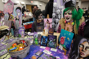 Vespira Glendon Allen and Marina Giraud tabled at Creepy Cuse this weekend. They sold candy and paintings. 
