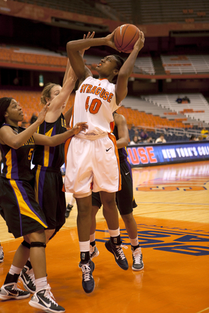 Kayla Alexander (40) and SU will take on No. 6 Ohio State Saturday as part of a tough three-game nonconference slate.