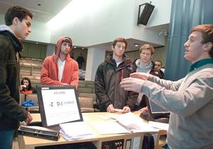 Pledges participating in recruitment received their bids from fraternities in Gifford Auditorim on Friday. There are 21 fraternity chapters on campus and 430 men participated in recruitment this spring.