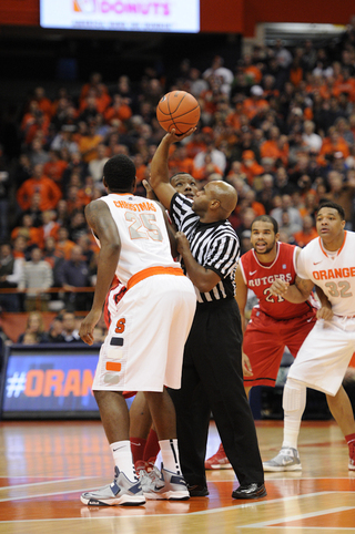 Syracuse forward Rakeem Christmas prepares for the opening tip.