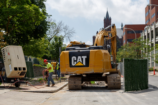 Construction has started along South Crouse Avenue as part of the sewer upgrade project along Waverly Avenue. Photo taken July 18, 2017