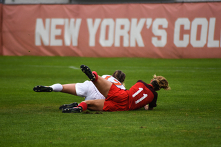 Sophomore Carolin Bader scored her first career goal in the 32nd minute of the match.