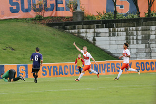 Hagman celebrates his second goal of the season. 